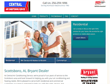 Tablet Screenshot of centralacservice.com
